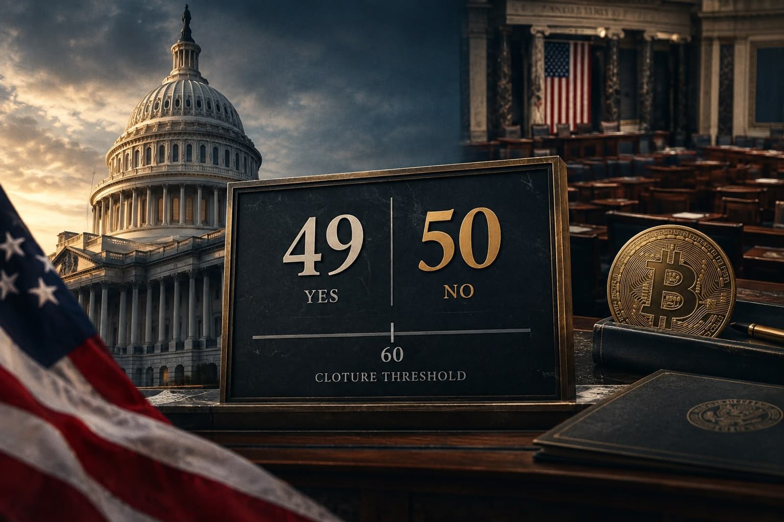 49 מול 50: חוק CLARITY נעצר בסנאט — אף דמוקרט לא הצביע בעד